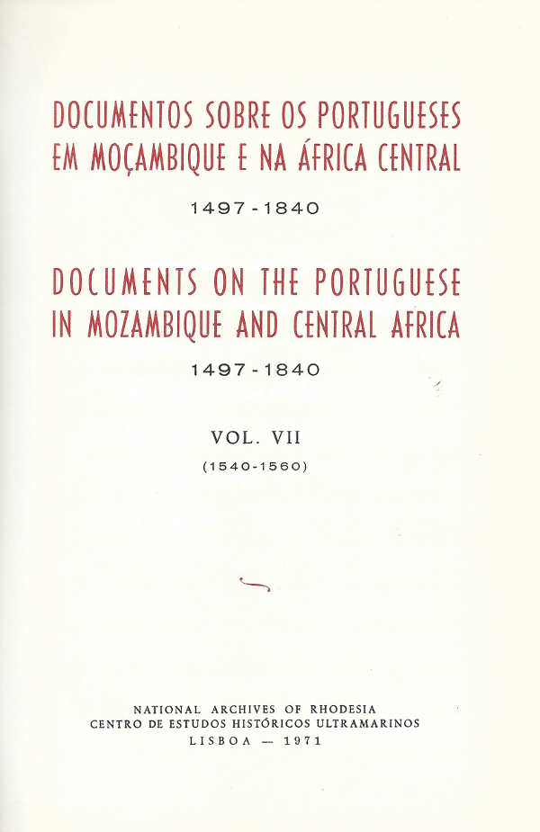 Documentos sobre os Portugueses em Moçambique e na África Central Vol.07 (1497-1840)