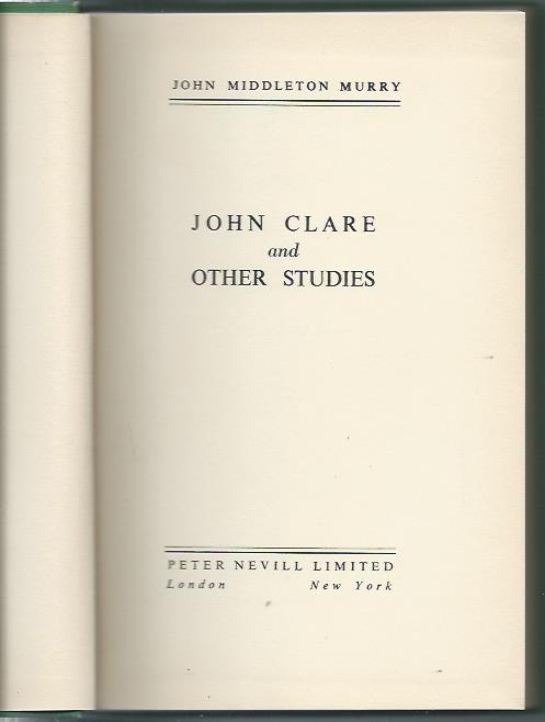 John Clare and other studies
