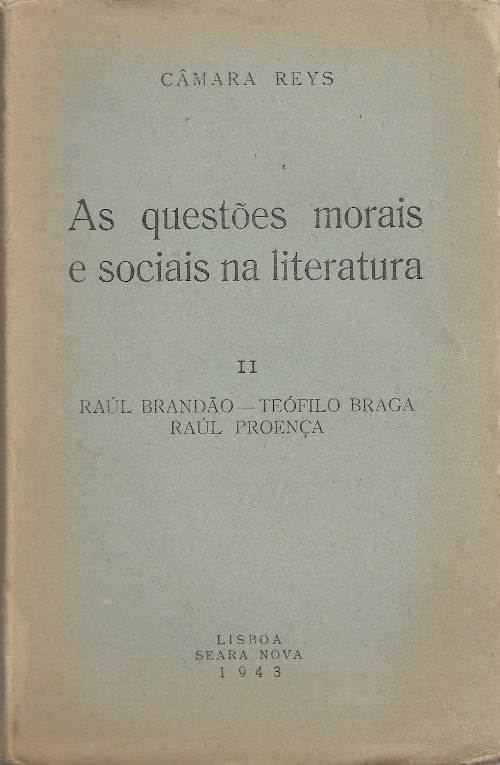 As questões morais e sociais na literatura – Brandão, Braga, Proença