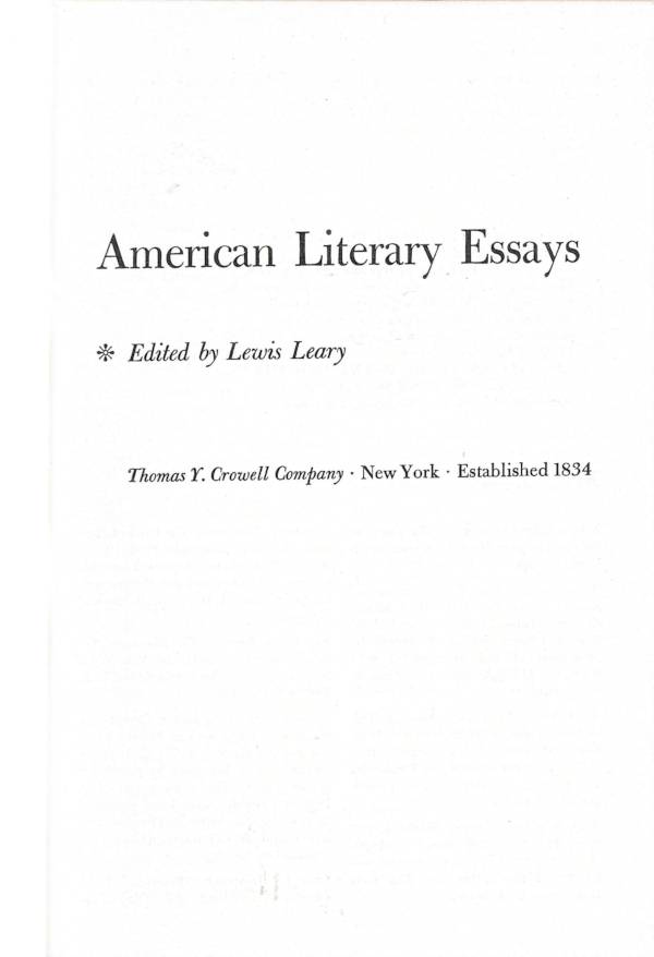 american literary essays