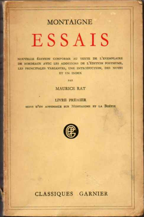 Essais – Livre Premier – Montaigne