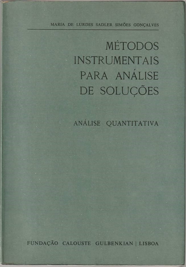 Métodos instrumentais para análise de soluções – Análise quantitativa