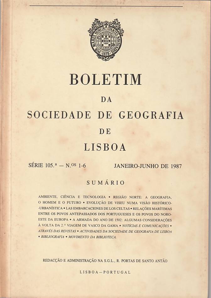 Boletim da Sociedade de Geografia de Lisboa – Série 105 – Nºs 1-6 