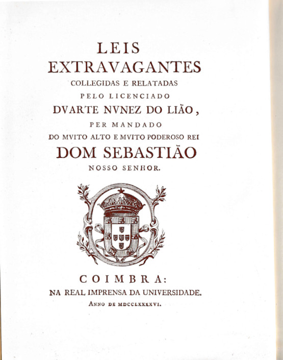 Leis extravagantes e repertório das ordenações de Duarte Nunes do Lião