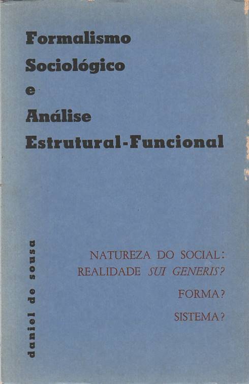 Formalismo sociológico e análise estrutural-funcional