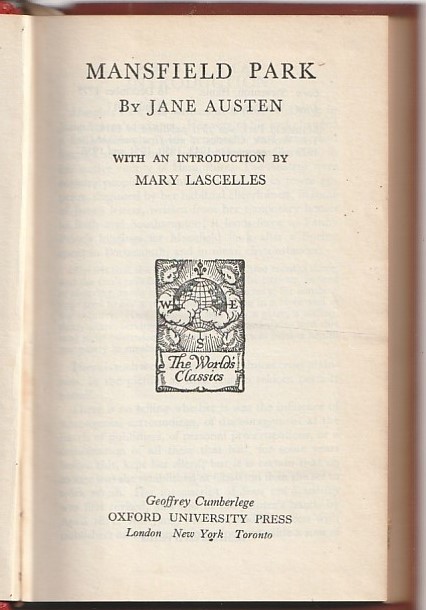 Mansfield Park - The World's Classics